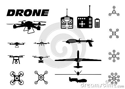 Set drone Vector Illustration
