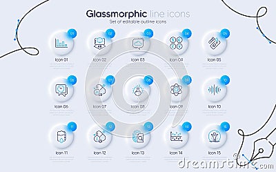 Set of Drop counter, Inspect and Covid test line icons for web app. Pictogram icon. Vector Stock Photo