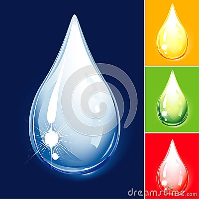 Set Of Droplets Vector Illustration