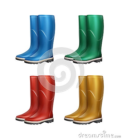 Set of dubber boots Vector Illustration