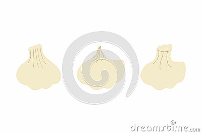 A set of dumplings. Vector illustration of Asian cuisine. Vector Illustration