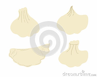 A set of dumplings. Vector illustration of Asian cuisine. Vector Illustration