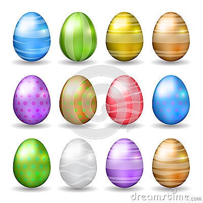 Set Of Easter Eggs Vector Illustration