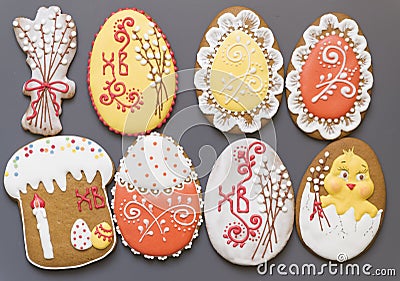 Set of Easter gingerbread Stock Photo