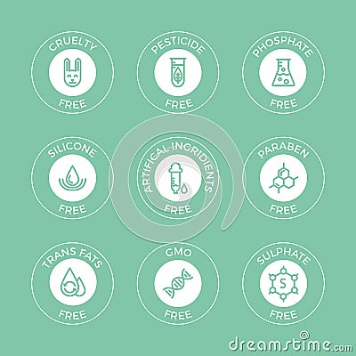 Set of eco badges. Vector Illustration