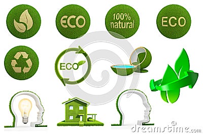 Set eco friendly Stock Photo