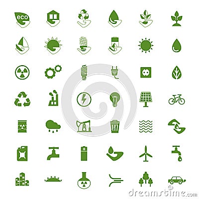 Eco icons big set Vector Illustration