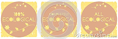 Set of ecological labels isolated Vector Illustration