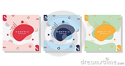 Cute liquid nature with Memphis Style Vector Illustration