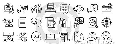 Set of Education icons, such as Business hierarchy, Quick tips, Laptop. Vector Vector Illustration