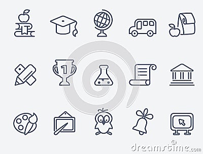 Set of 15 Education icons Vector Illustration