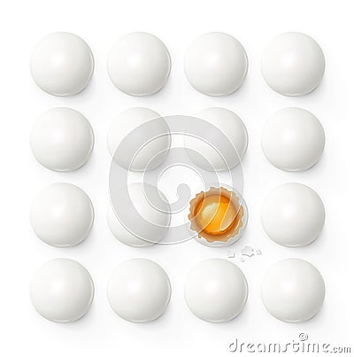 Set of eggs with yolk and shell Vector Illustration