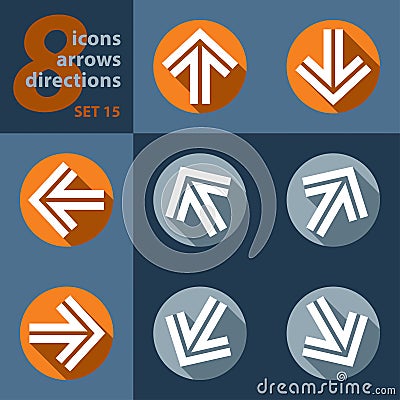 Set of eight icons - with arrows Vector Illustration