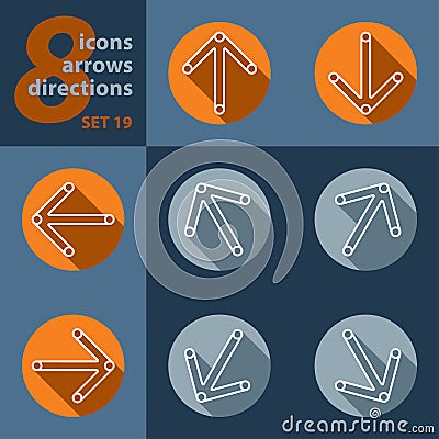 Set of eight icons - with arrows Vector Illustration