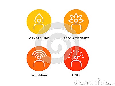 Set of Electric Candle icons Stock Photo