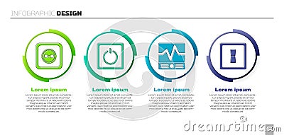 Set Electrical outlet, Electric light switch, Electrical measuring instruments and Electric light switch. Business Vector Illustration