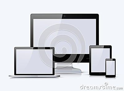 Set of electronic device Vector Illustration