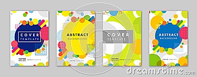 Set of elegant abstract geometric templates background for business brochure cover design Vector Illustration