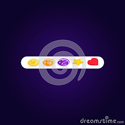 Set Emoji Facebook reactions like social icon. Button for expressing social smileys. Cartoon Illustration