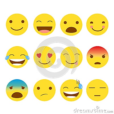 12 set of emojis Stock Photo