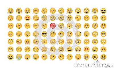 Set of Emoticon vector. Vector Illustration