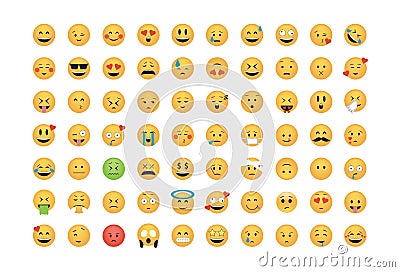 Set of emoticon vector isolated Vector Illustration