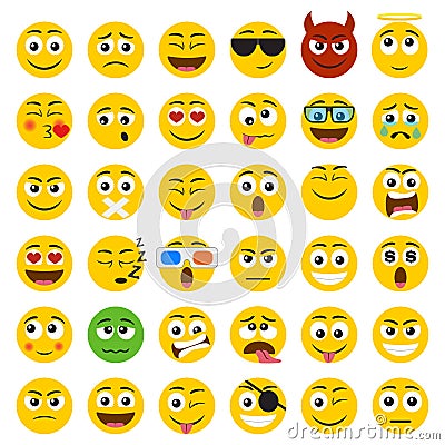 Set of Emoticons. Vector Illustration