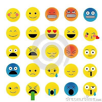 Set of emoticons Vector Illustration