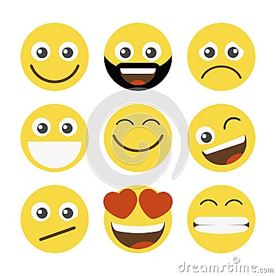 Set of emoticons. Vector Illustration