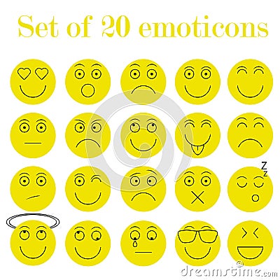 Set of emoticons Vector Illustration