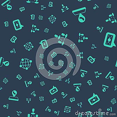 Set Employee hierarchy, Call center location, Global technology and Stacks paper money cash on seamless pattern. Vector Vector Illustration