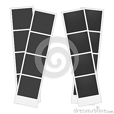 Set of empty photo frame. Photo booth vector. Template for photo, image. Photo palaroid frame with shadow. Vector Illustration