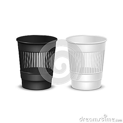 Set of Empty Recycle Bins for Trash and Garbage Vector Illustration