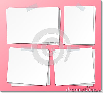 Set of empty sticky note paper template Vector Illustration