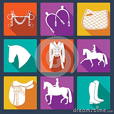 Set of equine vector icons Vector Illustration