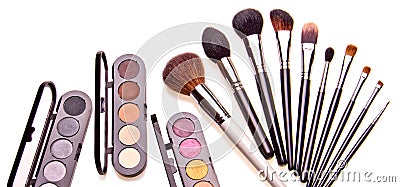 Set of essential professional make-up brushes Stock Photo