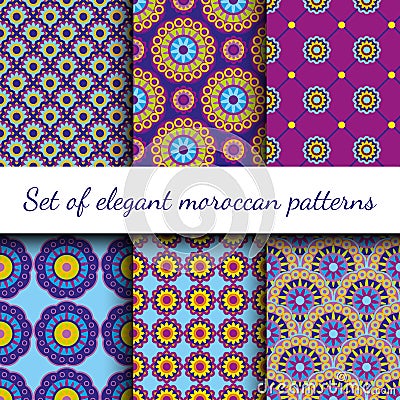 Set of ethnic geometrical pattern Vector Illustration