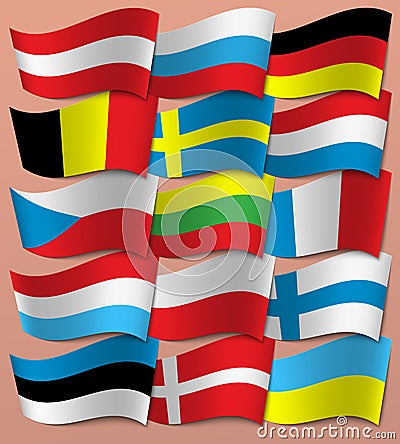 Set Europe flags. Europe. Vector. Vector Illustration