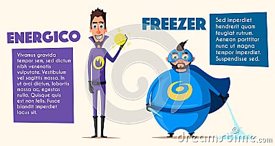 Set of evil superhero. Cartoon vector illustratration. Vector Illustration