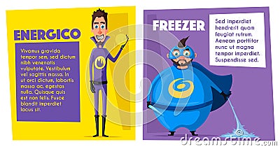 Set of evil superhero. Cartoon vector illustratration. Vector Illustration