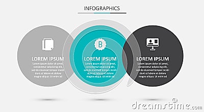 Set Exam paper with incorrect answers, File document and Online class. Business infographic template. Vector Vector Illustration