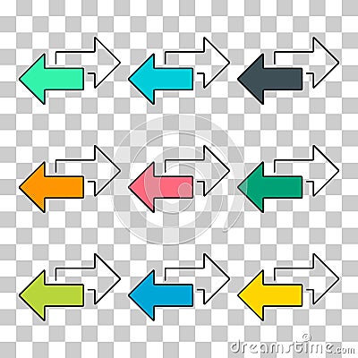Set of Exchange arrow transfer icon,swap web button design, move symbol vector illustration Vector Illustration