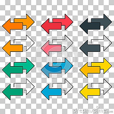Set of Exchange arrow transfer icon,swap web button design, move symbol vector illustration Vector Illustration