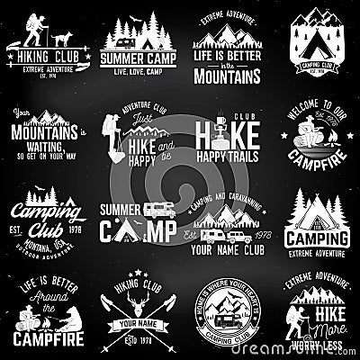 Set of extreme adventure badges. Concept for shirt or logo, print, stamp or tee. Vector Illustration
