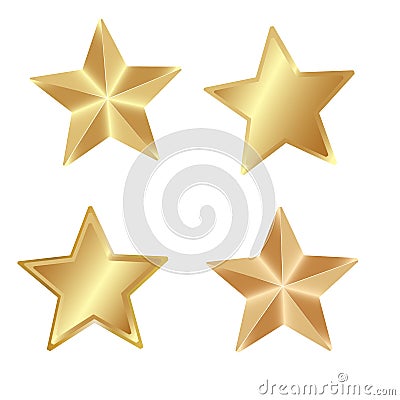 Set falling gold stars . Shooting stars isolated white background. Icons of meteorites and comets. Stock Photo