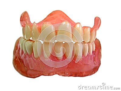 Set of false teeth Stock Photo