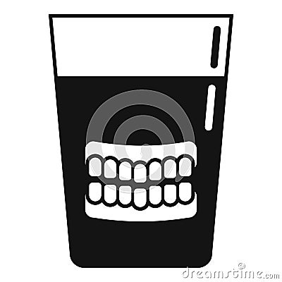 Set of false teeth icon, simple style Vector Illustration