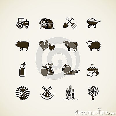 Set of farm icons Vector Illustration