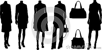 Set of fashion silhuettes Vector Illustration