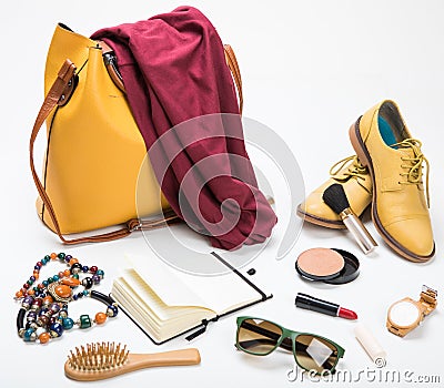 A set of fashion women accessories Stock Photo